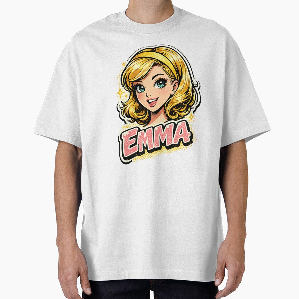 Emma – Cute Girl Name Mascot by AlexLineArt