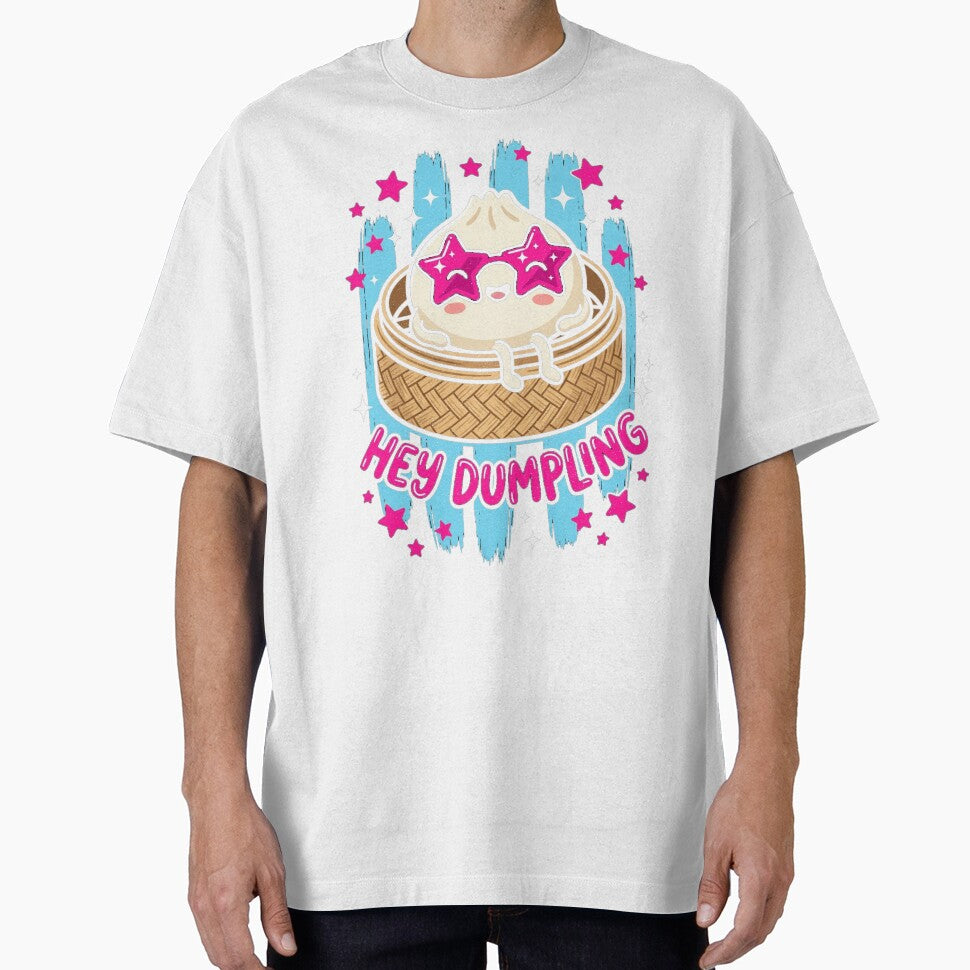 Hey Dumpling – Cute Kawaii Dumpling with Pink Star Sunglasses by EmeraldeaArt