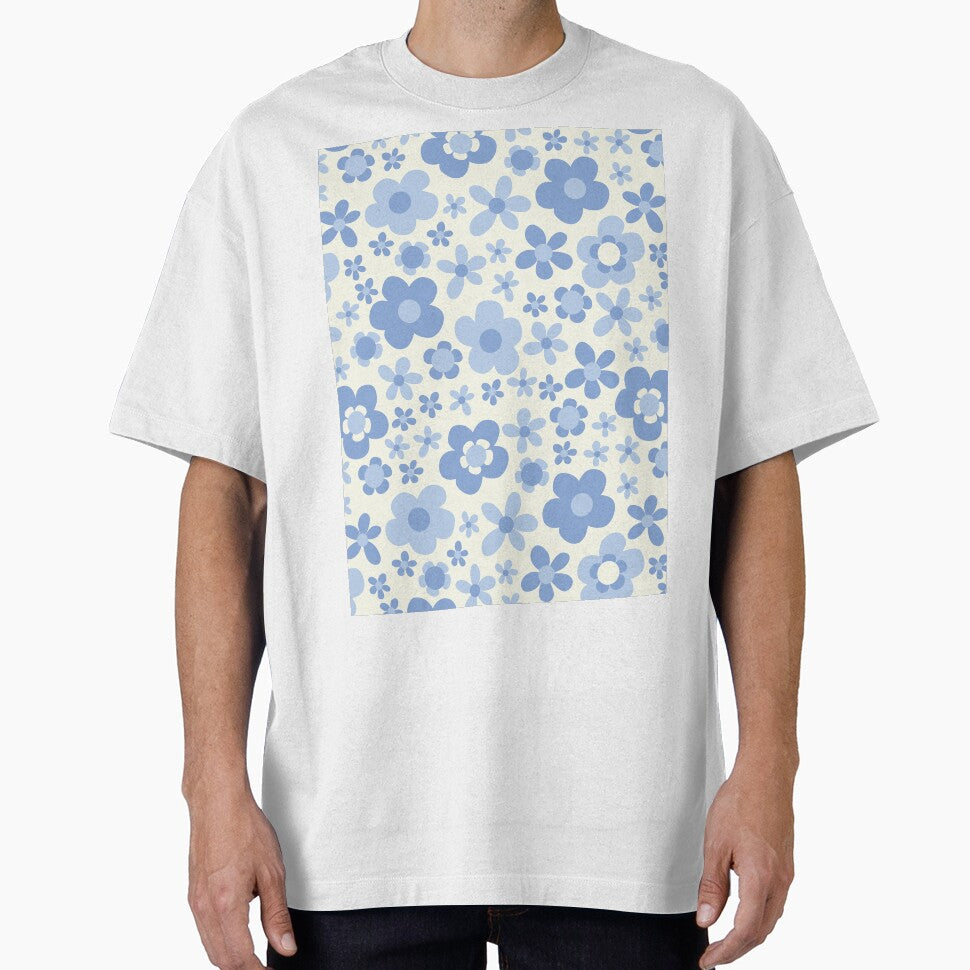 PASTEL BLUE BOHO RETRO FLOWERS by blomastudios