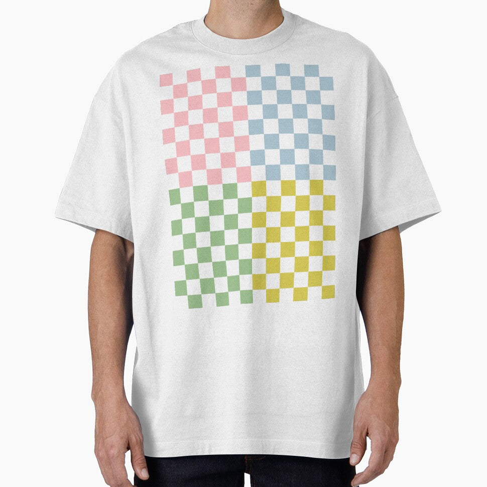 4 Check Checkered Pattern Pastel Blue Green Pink by kierkegaard