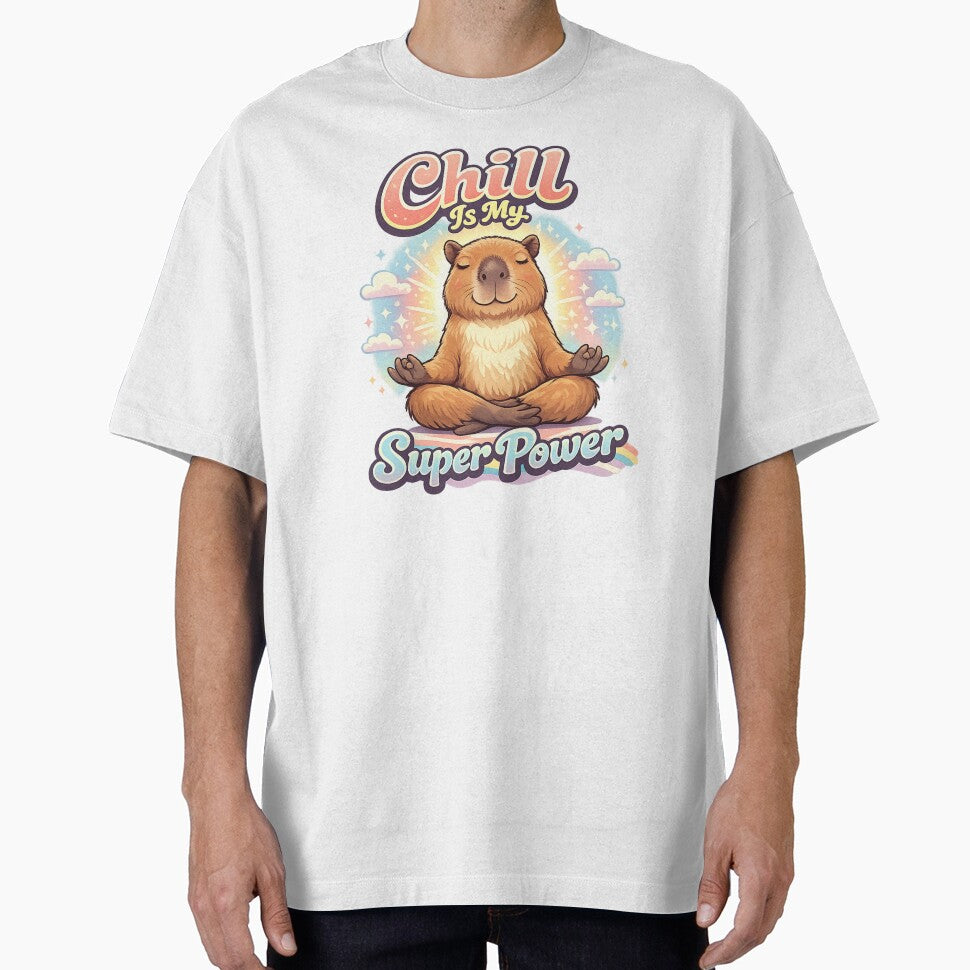Chill Is My Super Power Capybara by Art by Debasish
