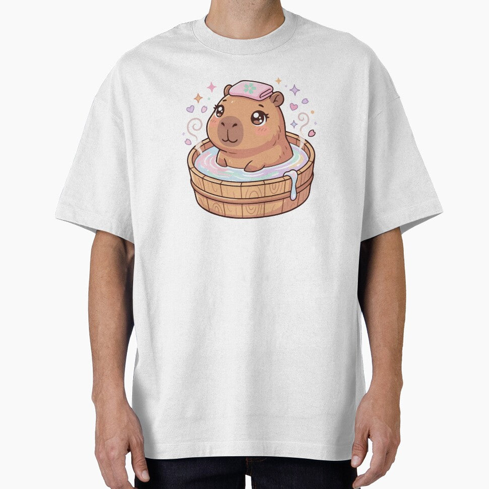 Capybara Hot Spring | Japanese Onsen Aesthetic Art by Dweeb123
