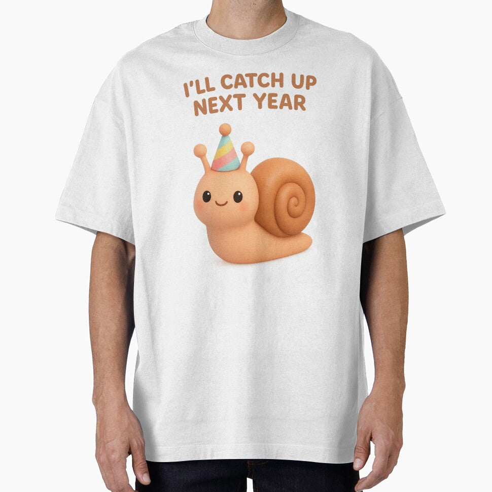 Cute Slow But Optimistic Snail Party Hat - I'll Catch Up Next Year | New Year Celebration by Moons Studio