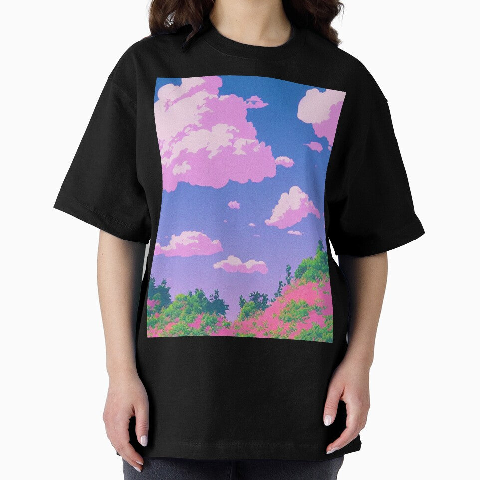 Retro 90s Anime Aesthetic Pink Clouds by trajeado14