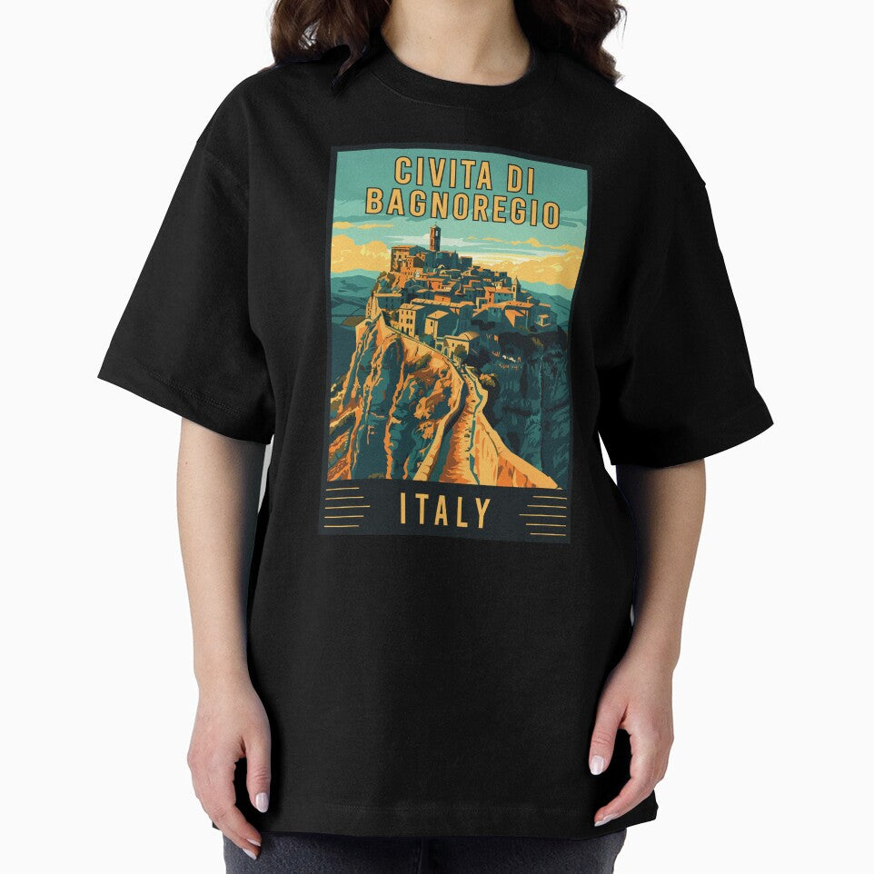 Experience the Enchantment of Civita di Bagnoregio, Italy Vintage Travel Art by turtlestart