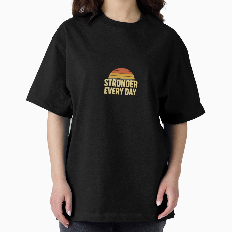 Stronger Every Day – Vintage Sunset Motivation by BerkeArt