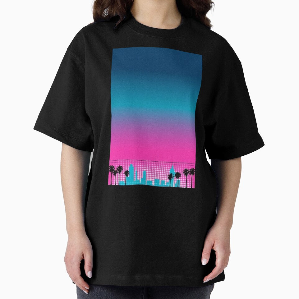 Grid Horizon | 80s Aesthetic Neon City Album Cover by Esterlane