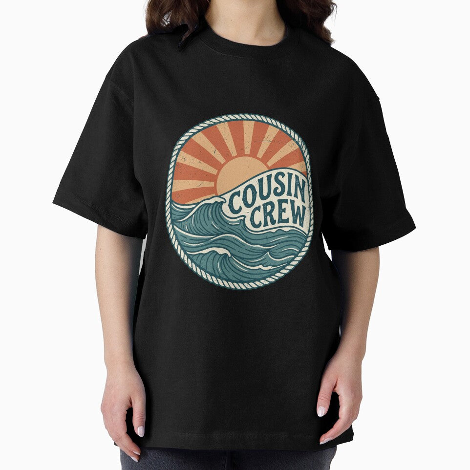 Cousin Crew Retro Ocean Waves Vintage Badge by IsDesignHub