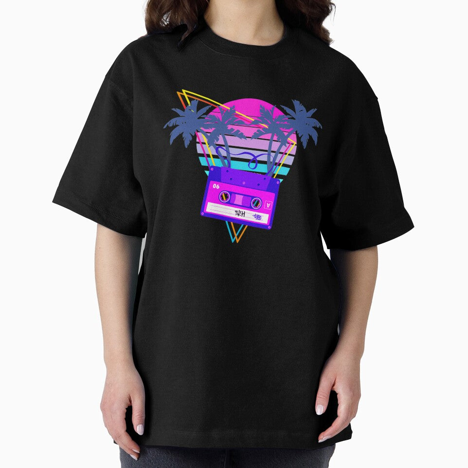 Vaporwave Aesthetic Art - 90s Sunset Cassette Tape in Outrun Synthwave style by Hitagivapor