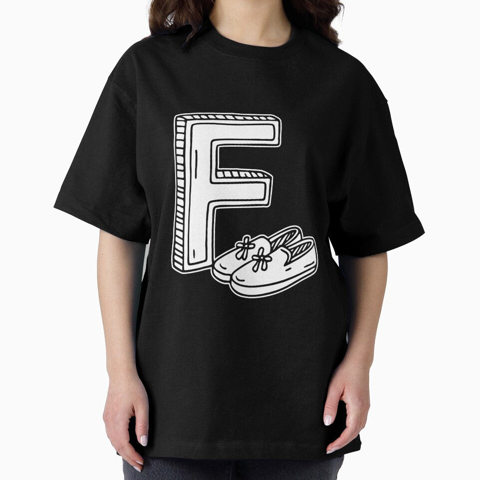 Illustration of Letter F Beside Flatshoes by rasagamastore