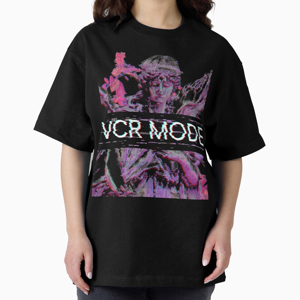Vaporwave Synthwave Angel Vcr-Mode Glitch print by D-C-Designs