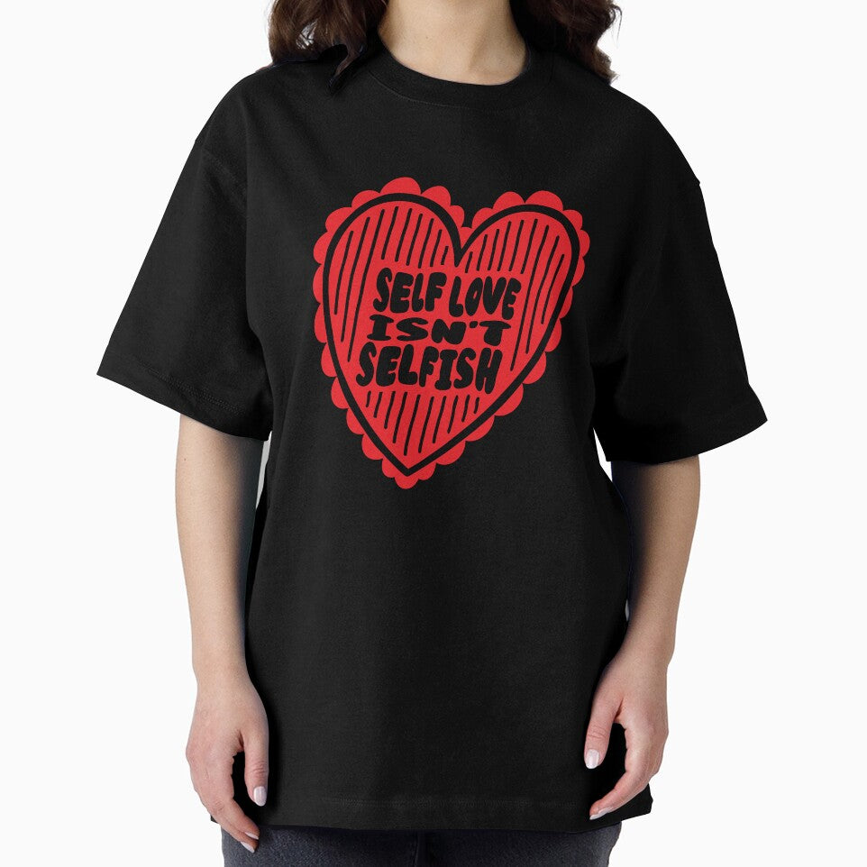 "Self Love Isn't Selfish" Funny Aesthetic Typography | Soft Girl Heart by nineFlorals