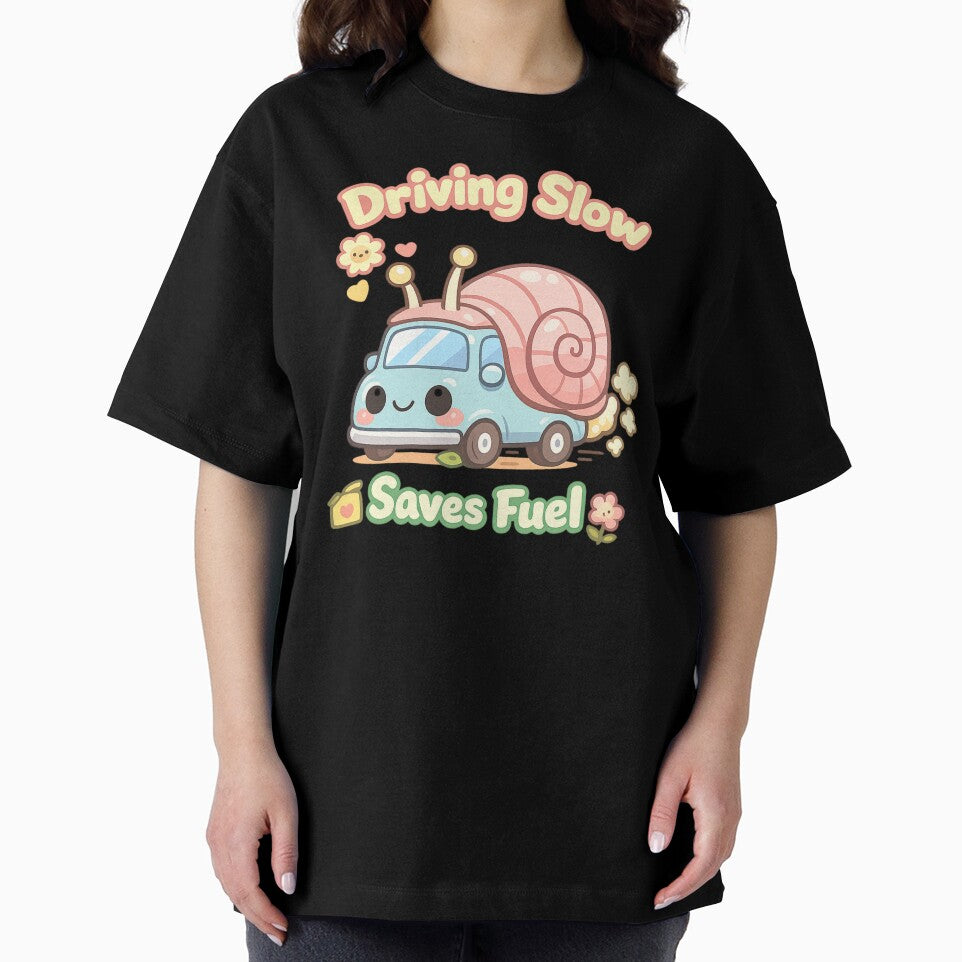 Cute Snail Car Driving Slow Saves Fuel | Kawaii Cozy Eco Humor by PopCulturePixel