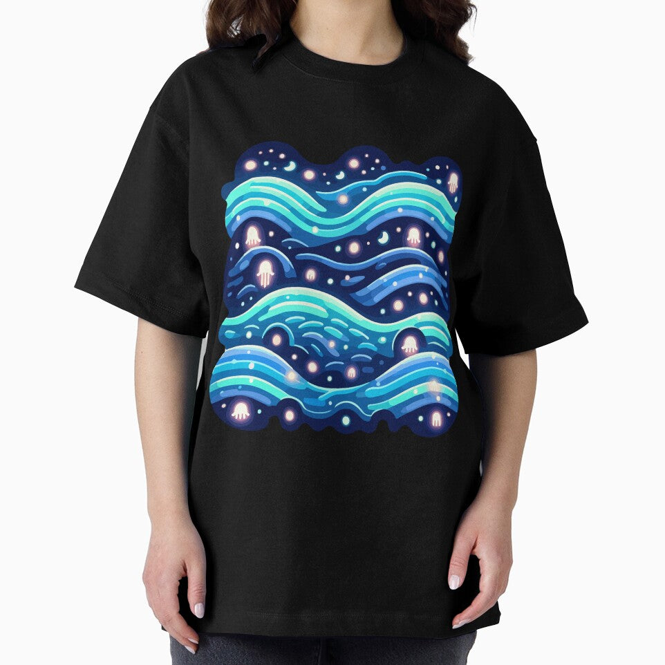 Enchanted Ocean Waves and Luminous Jellyfish by OniumEth
