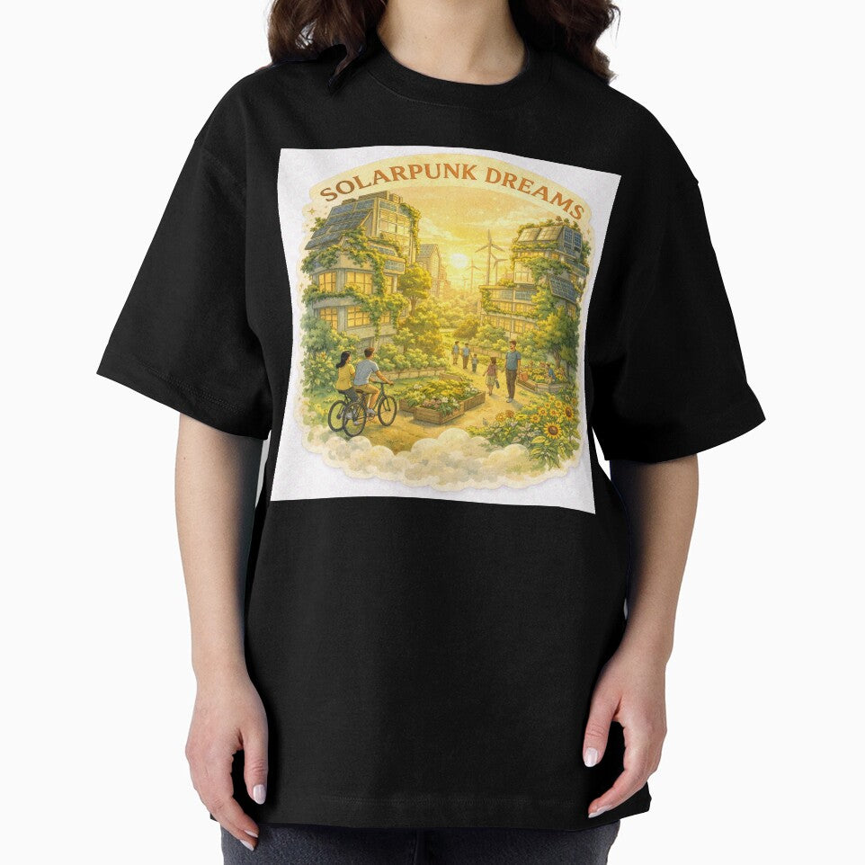 Solarpunk Dreams Optimistic Sustainable Future Poster & Apparel by goodcrystals
