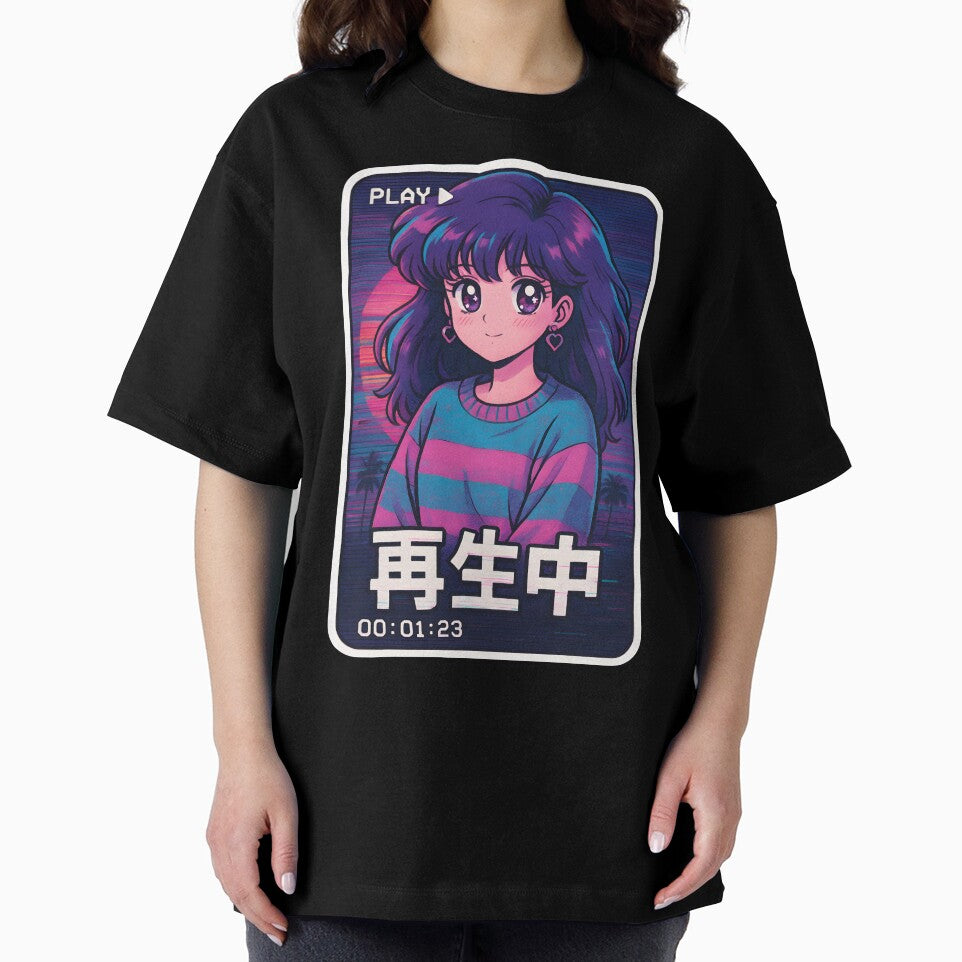 Retro VHS Anime Girl Sticker – Vaporwave Shoujo Aesthetic Japanese Art by OsasChild