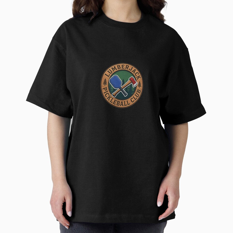 Lumberjack Pickleball Club Crossed Axe Paddle Vintage Sports Logo Graphic Art by Serene woods