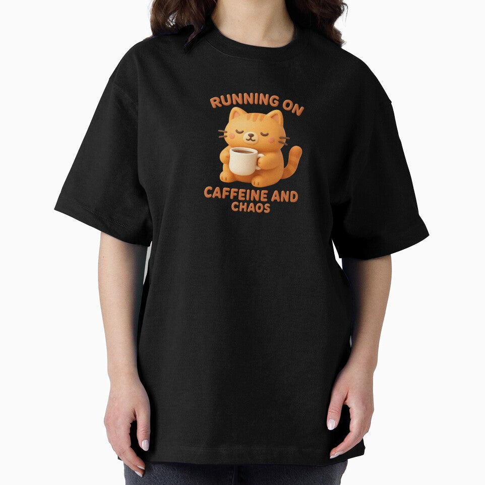 Running on Caffeine and Chaos Cute Cat Coffee by Snacky Paws