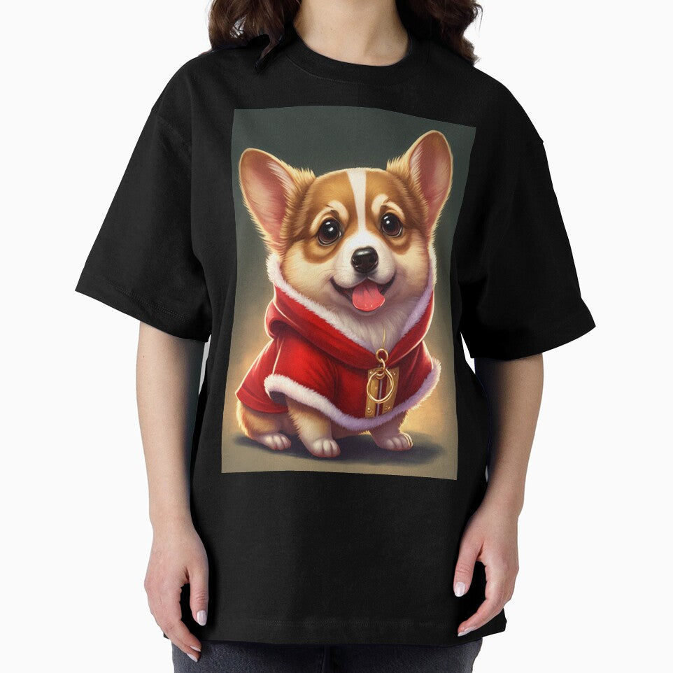 Cute baby corgi wearing santa claus outfit by Victorsju