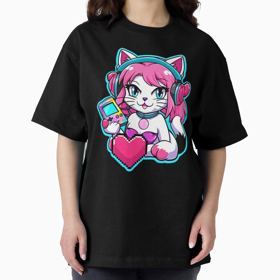 Sassy Vaporwave Cat Gamer Aesthetic by ChicTrendz