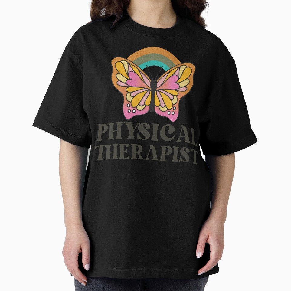 Physical Therapist Retro Butterfly Vintage Rainbow by AsinusAS