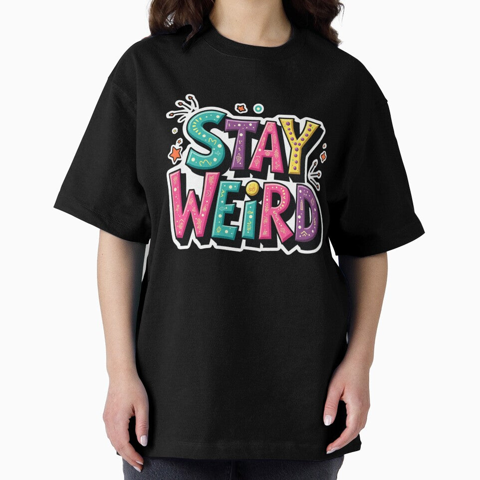 Stay Weird Bold Lettering Sticker by Craftifik .