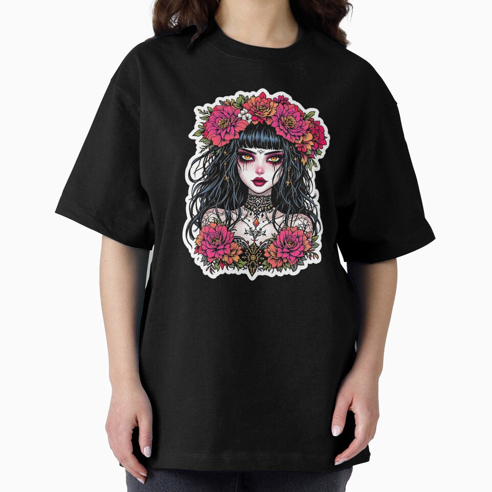 floral punk girl by rajdigitalarts
