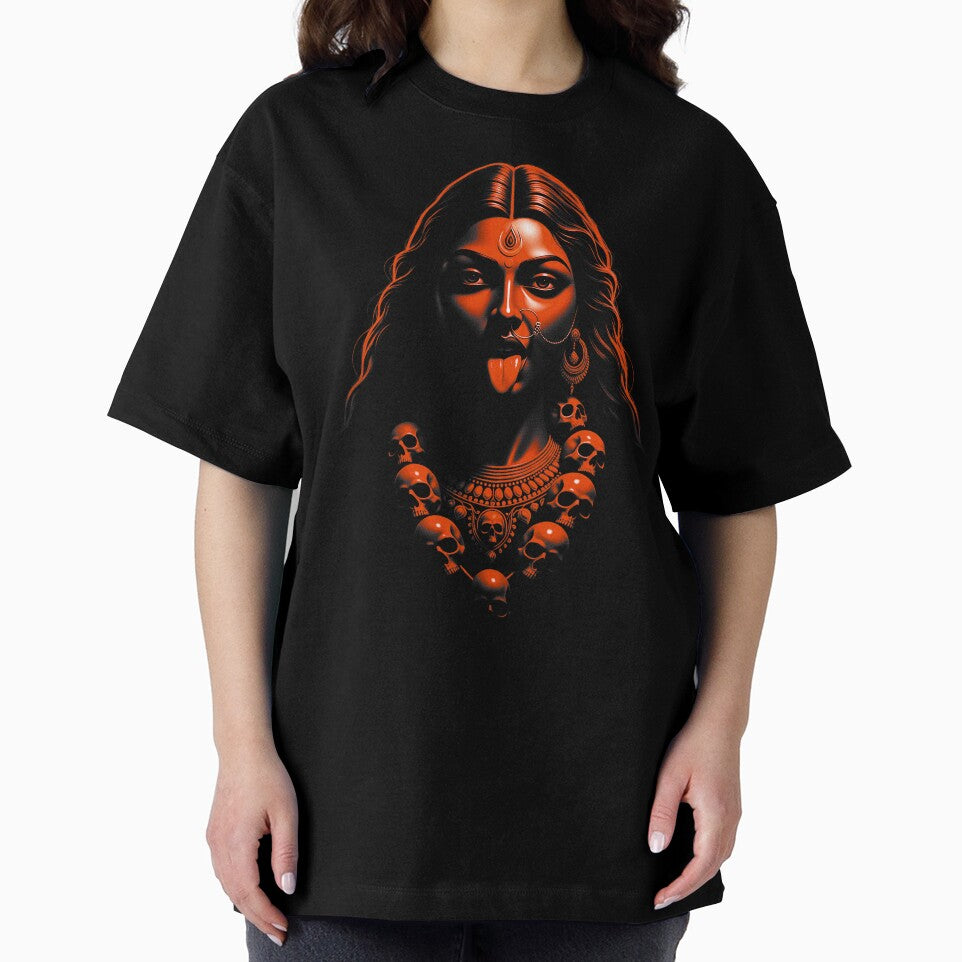 Kali Goddess Dark Aesthetic Skull Art | Red Black Divine Streetwear Design by thepixfactory