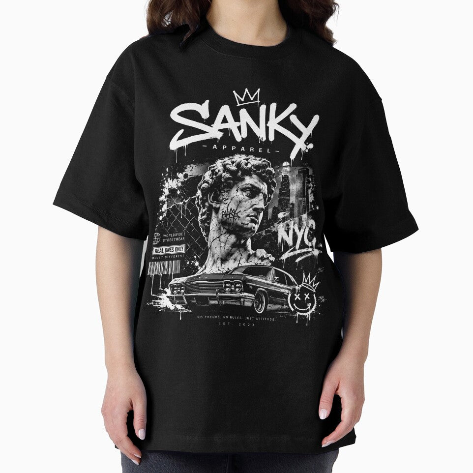 SANKY APPERAL Streetwear Graffiti Statue – Urban Art Graphic by Sanky-Apparel