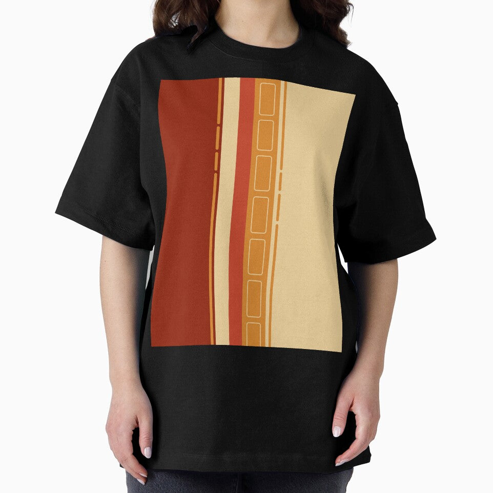 Vintage Burnt Orange Abstract Stripes by PatternDesign01