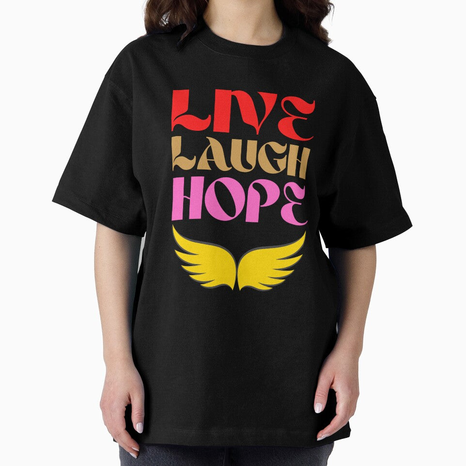 Live Laugh Hope - Short Motivational Phrase | Colorful Stylish Hope Typography by Delandor