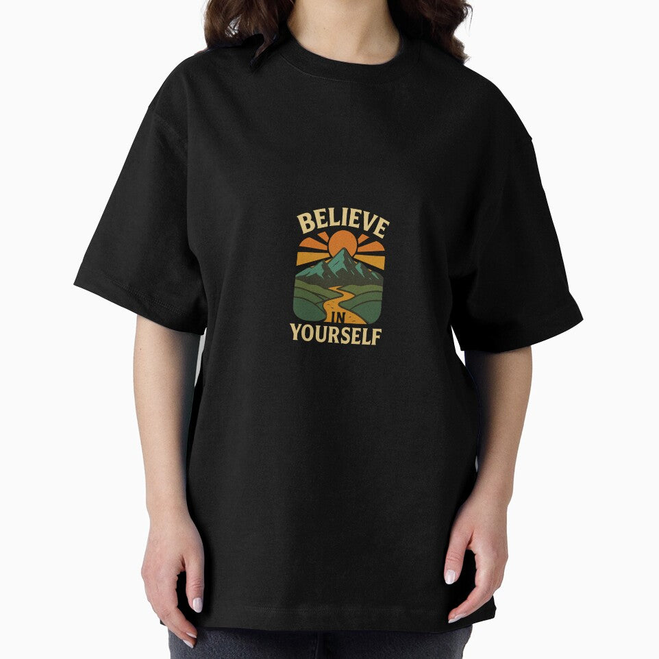Believe in Yourself – Retro Mountain Path Design by Miximondo
