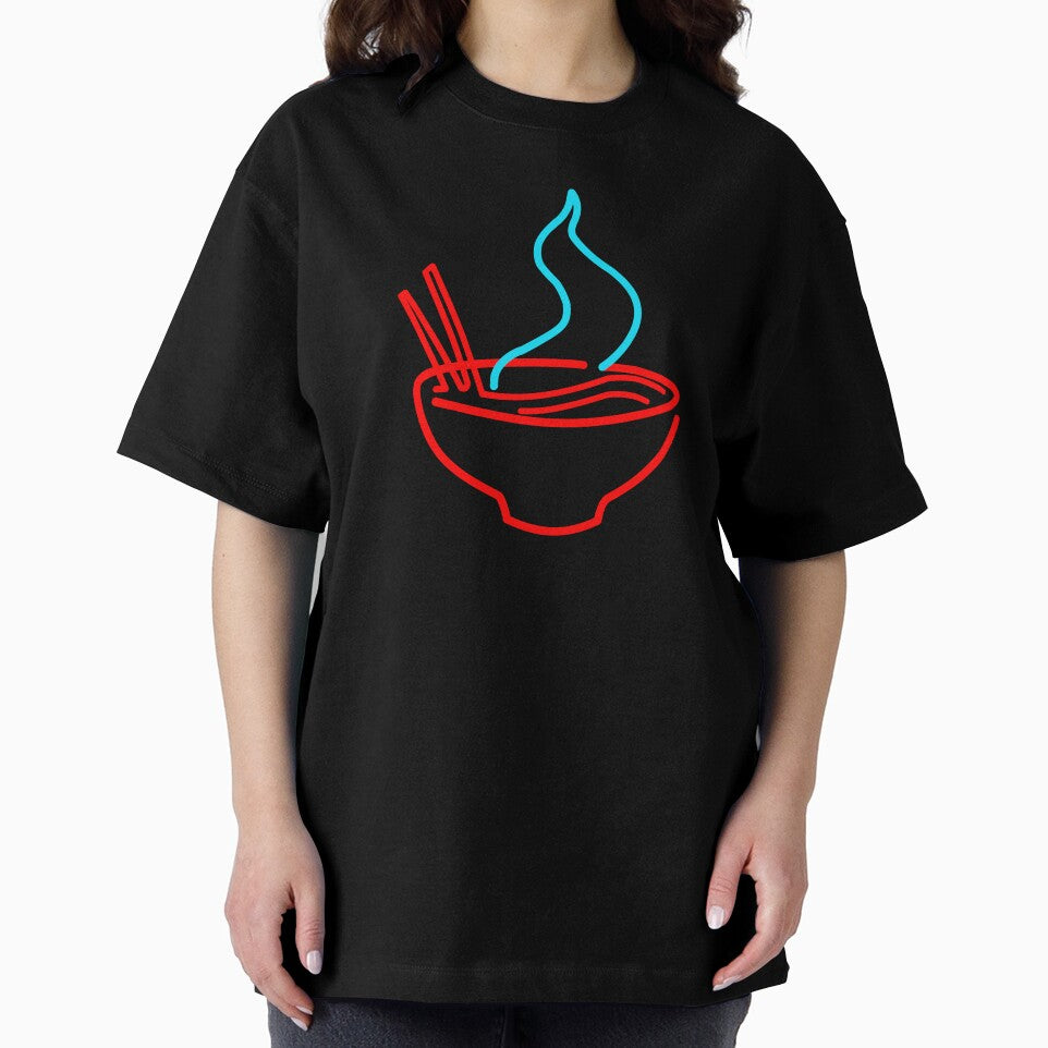 Spicy Ramen Noodles Neon (Medium Graphic on Black) by Casa de Garcia