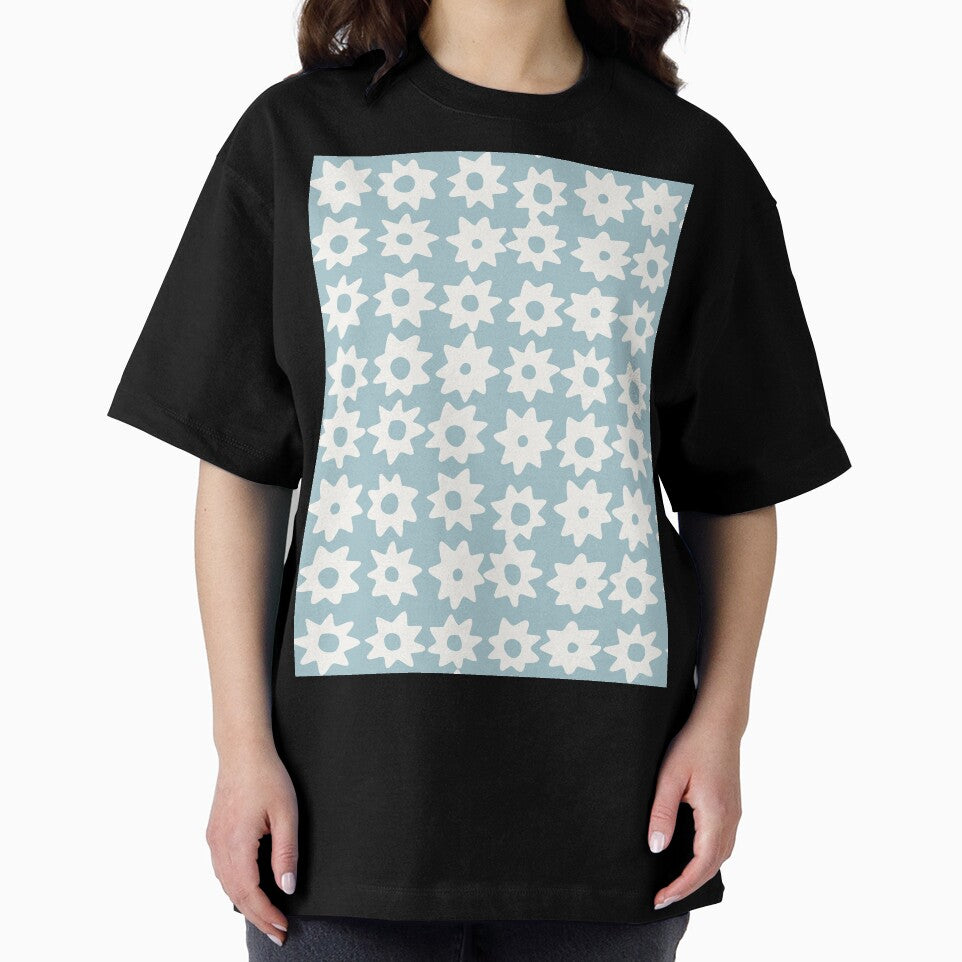 BOHO STAR PATTERN TEAL GREY by blomastudios