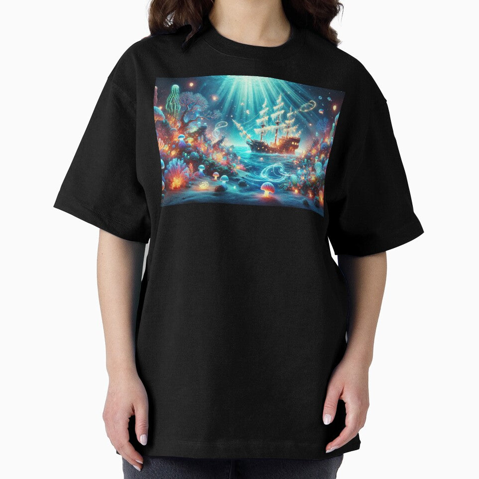 Underwater Fantasy with Pirate Ship and Glowing Coral by TeslaSt0re