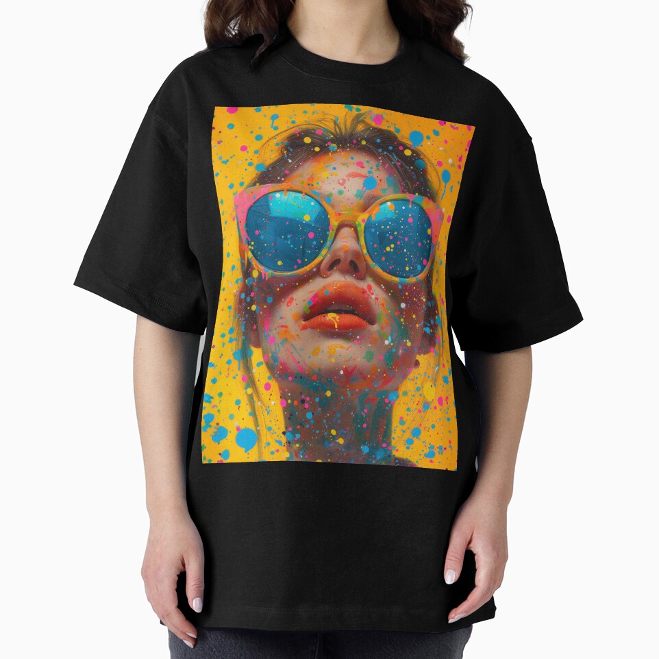 Colorful Paint Woman Sunglasses Bold Pop Art Print by VUK VESOVIC