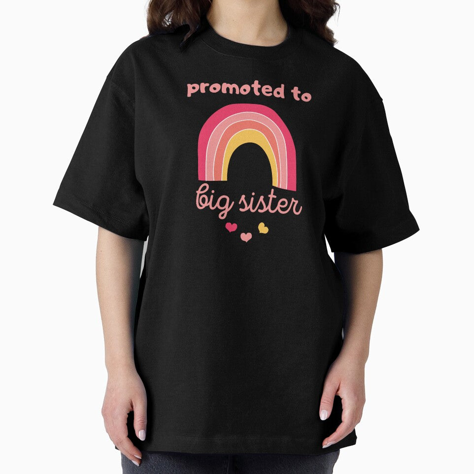 Promoted to big sister - Cute pink rainbow big sister design by Theleochick