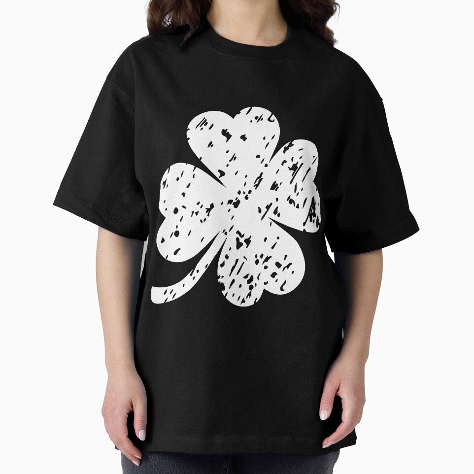 White four leaf Shamrock, Clover by flexycreatives