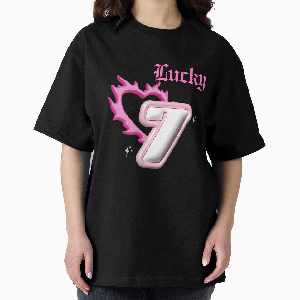 Lucky 7 Pink Flame Heart Design by Sberry8888