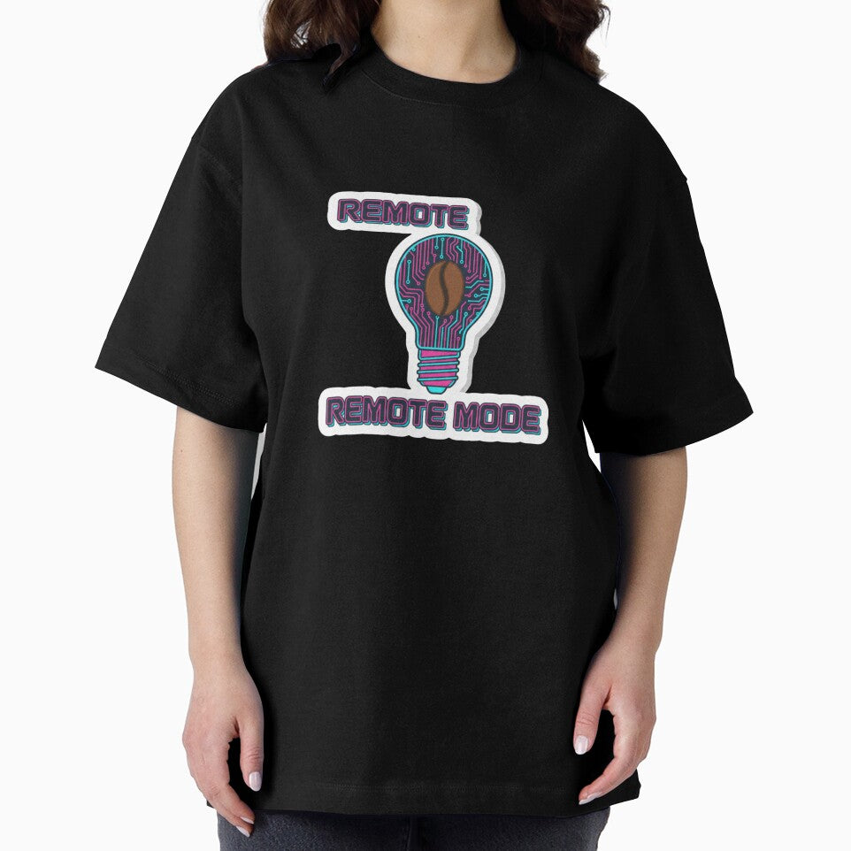 Remote Mode Coffee Tech Sticker Funny Remote Work Digital Nomad Design by ZYNORAworld