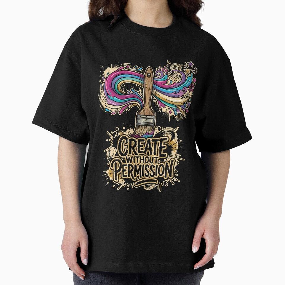 Create Without Permission – Vibrant Artistic Freedom Retro Design by DesignDoodleArt
