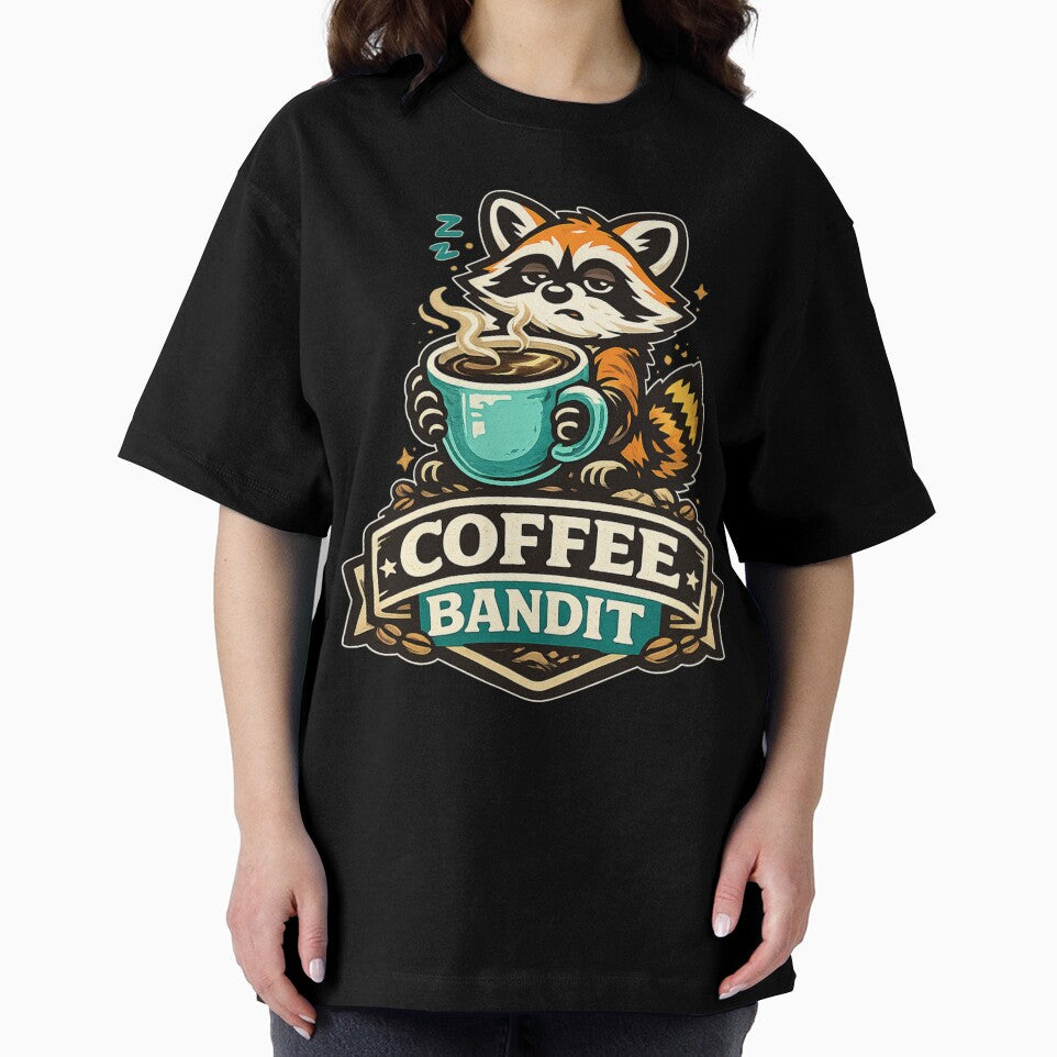 Coffee Bandit – Sleepy Raccoon Coffee Lover Cartoon Design by ArtisticHeart21