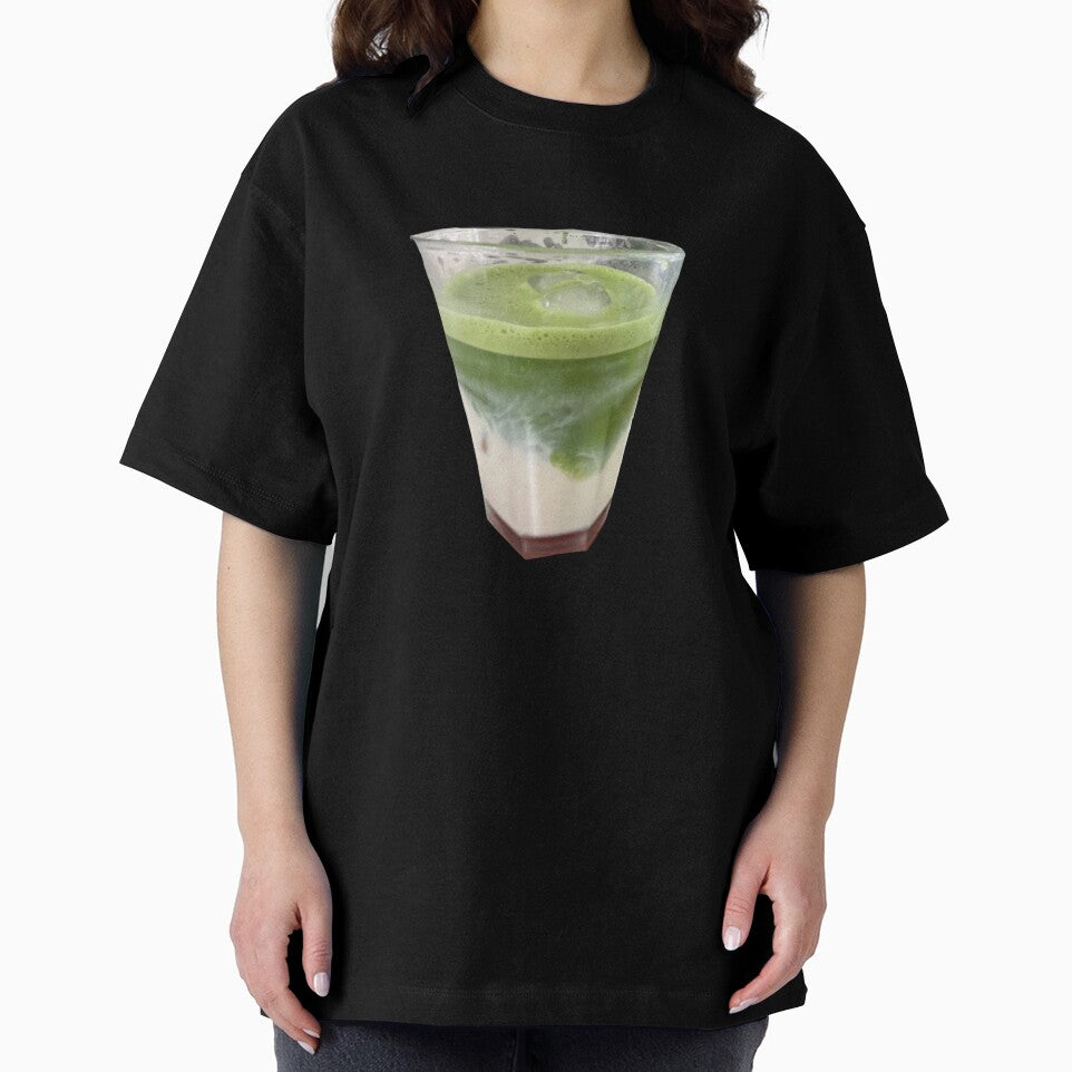Green Iced Matcha Latte Minimalistic Design by lucyjohnsn