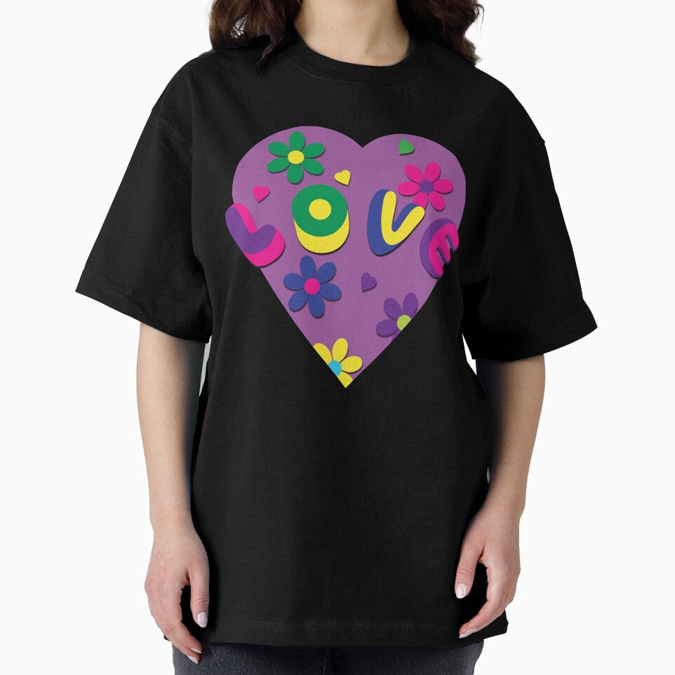 Psychedelic Groovy Love Heart and Flowers by tandaleah