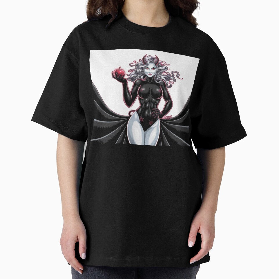 "Feminine Satanic Allure – Seductive Gothic Demon Woman Artwork with Hidden Dark Symbolism" by Fruzbt