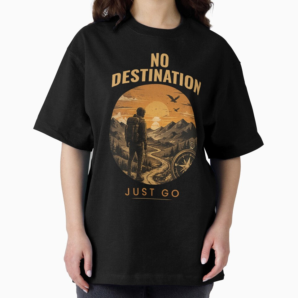 NO DESTINATION – Just Go Adventure Travel Streetwear T-Shirt by NakottaFashion