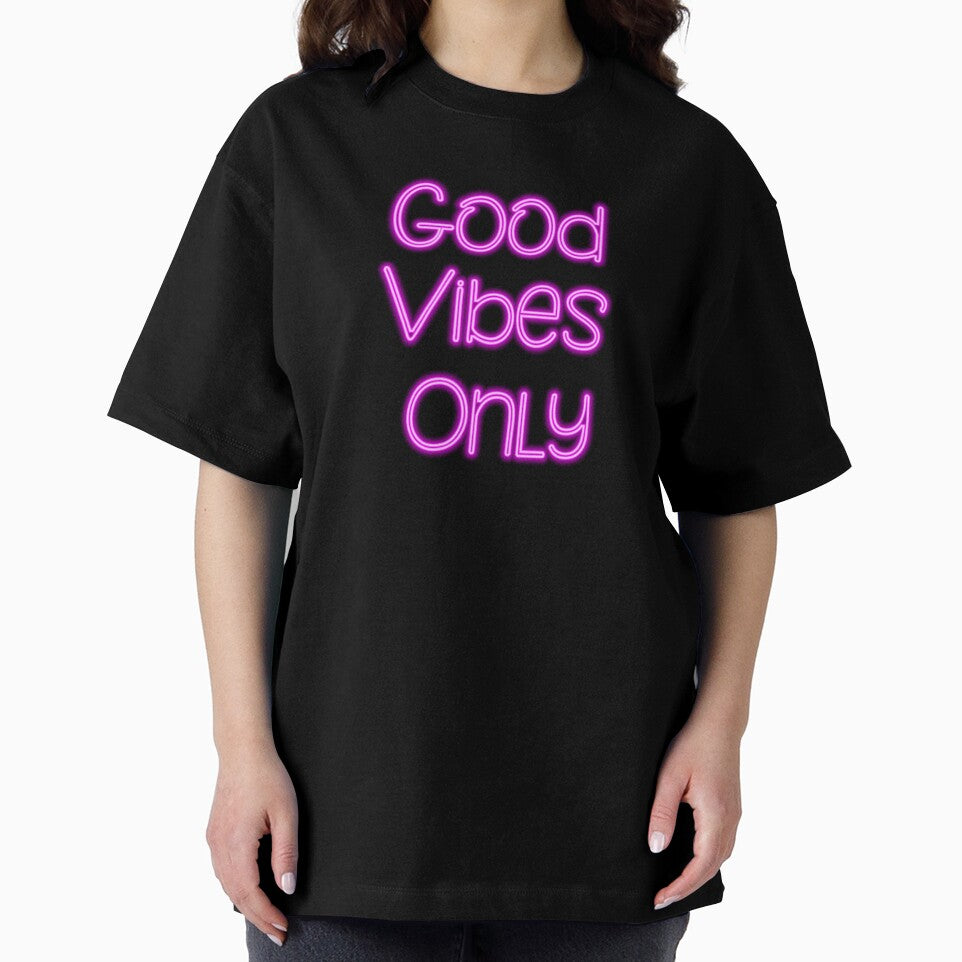 Good vibes only neon on brick wall by AnnArtshock