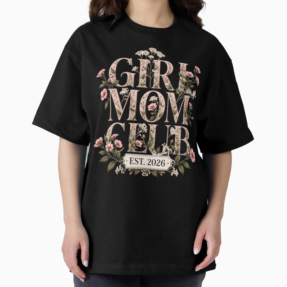Girl Mom Club Est 2026 Vintage Floral Pregnancy Announcement Gift by AnnDesignStudio