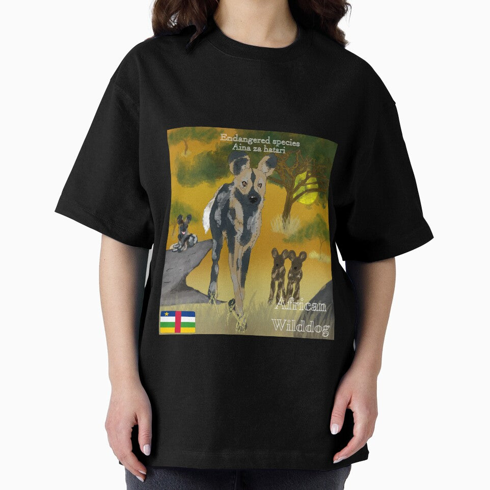 African Wild Dog Illustration – Endangered Species Wildlife Art by ShaggyArtist