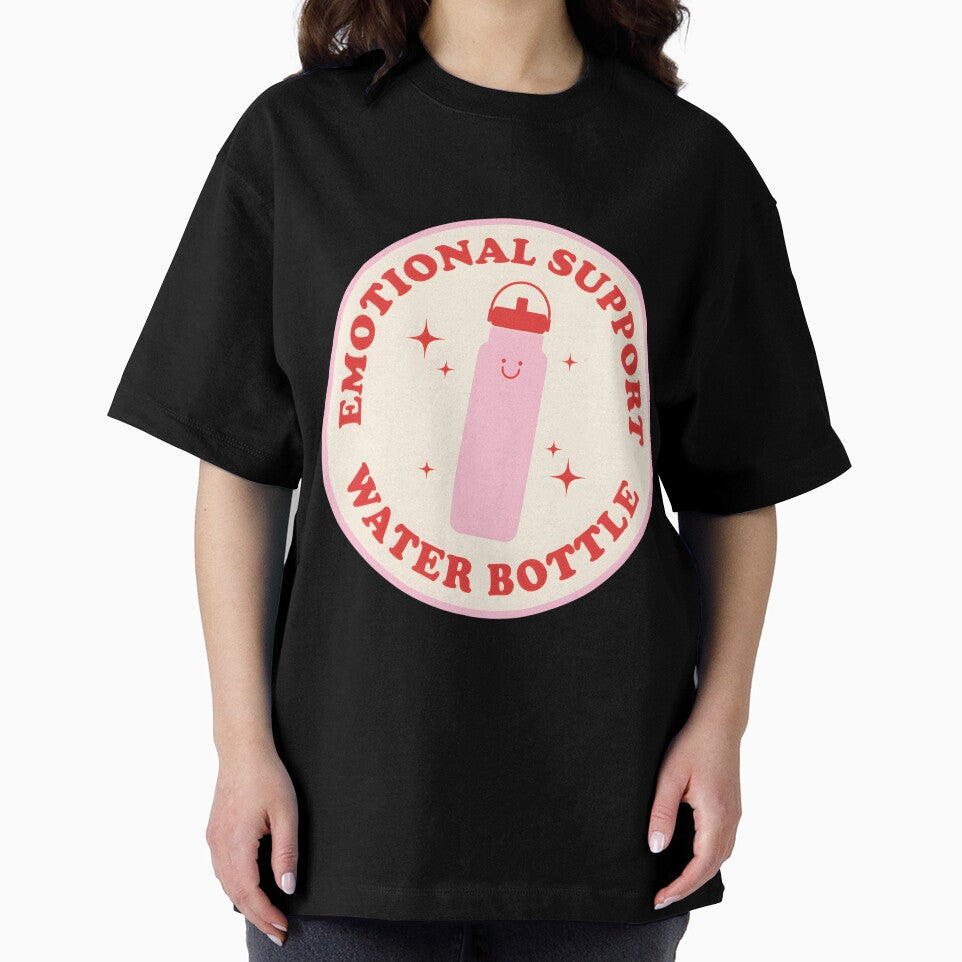Emotional Support Water Bottle Sticker Red And Pink by SaulSalinas